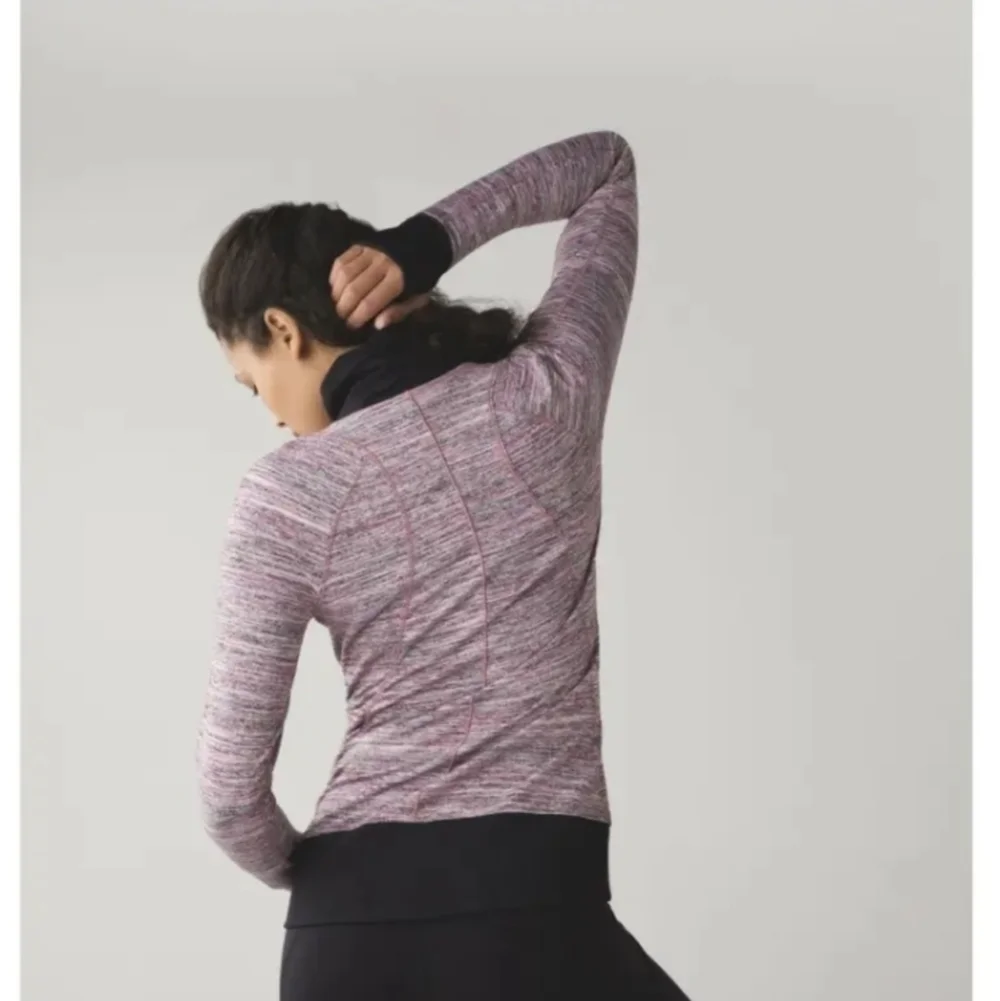 Lululemon Runderful 1/2 Zip Pullover Space Dye Camo Berry Rumble Size 6